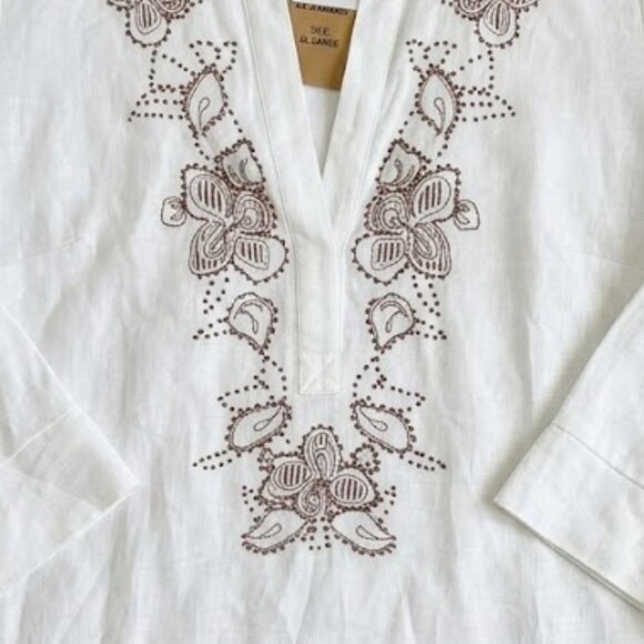 NWT Peck & Peck Weekend White Embroidered Boho Tunic XL - Picture 9 of 14
